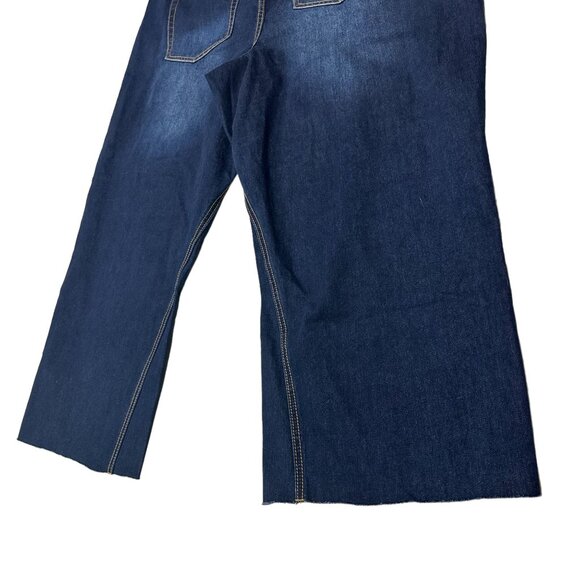 NWT Rue21 Womens 24 Jeans High Rise Ankle Straight Leg Dark Wash Raw Hem Plus - Picture 8 of 16